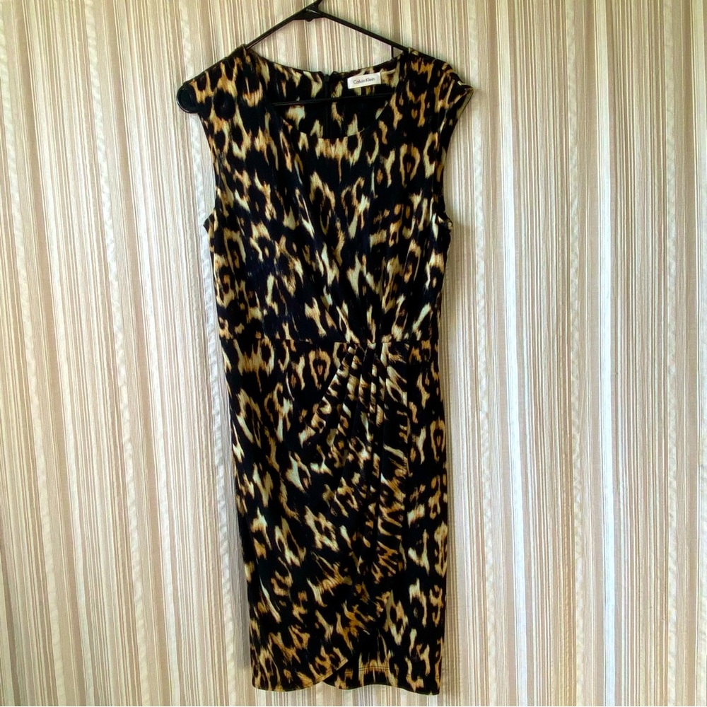 Leopard Print Sleeveless Calvin Klein Dress